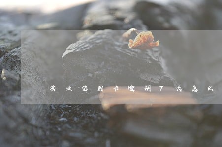 农业信用卡逾期7天怎么办 农业信用卡逾期7天怎么办