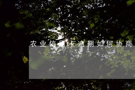 农业信用卡逾期如何协商还款 农业信用卡逾期如何协商还款