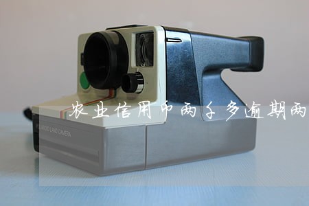 农业信用币两千多逾期两年 农业信用币两千多逾期两年