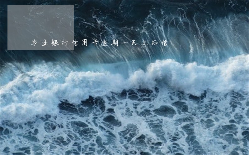 农业银行信用卡逾期一天上征信 农业银行信用卡逾期一天上征信