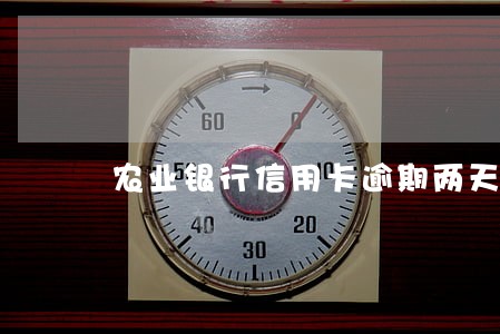 农业银行信用卡逾期两天了 农业银行信用卡逾期两天了