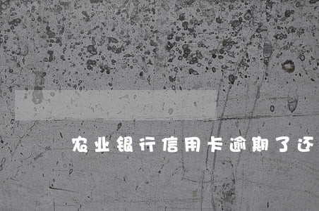 农业银行信用卡逾期了还可以吗