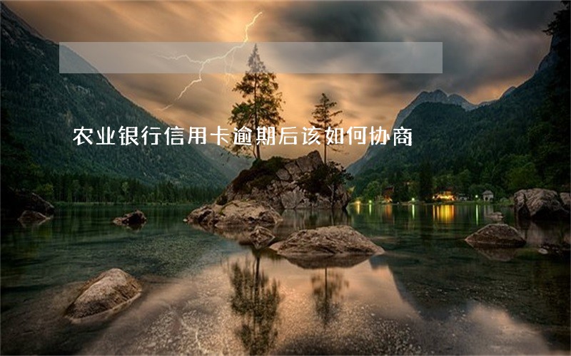 农业银行信用卡逾期后该如何协商 农业银行信用卡逾期后该如何协商