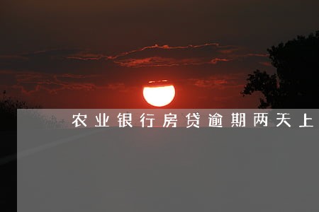 农业银行房贷逾期两天上征信吗
