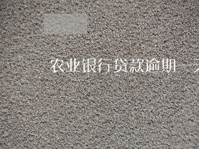 农业银行贷款逾期一天后果 农业银行贷款逾期一天后果