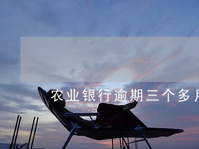 农业银行逾期三个多月 农业银行逾期三个多月