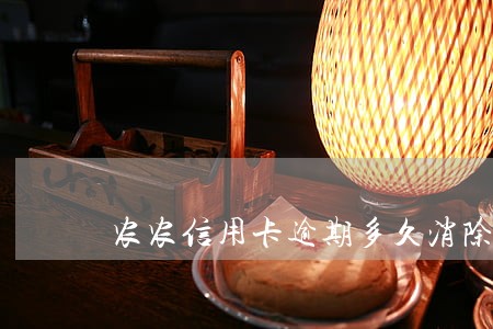 农农信用卡逾期多久消除
