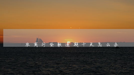 农商行贷款逾期十天怎么办 农商行贷款逾期十天怎么办