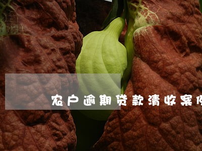 农户逾期贷款清收案例 农户逾期贷款清收案例