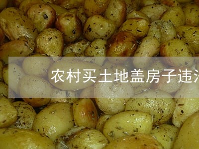 农村买土地盖房子违法吗 农村买土地盖房子违法吗