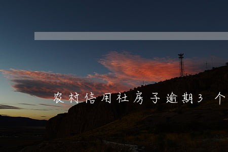 农村信用社房子逾期3个月拍卖 农村信用社房子逾期3个月拍卖