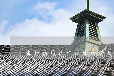 农村信用社诉讼执行贷款清收