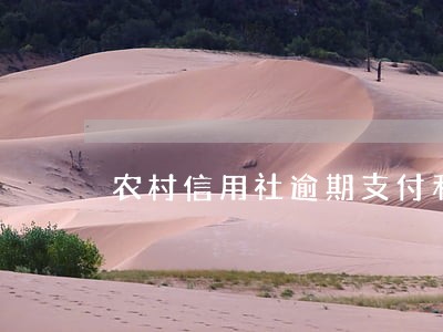 农村信用社逾期支付利息计算 农村信用社逾期支付利息计算