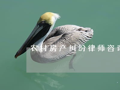 农村房产纠纷律师咨询 农村房产纠纷律师咨询
