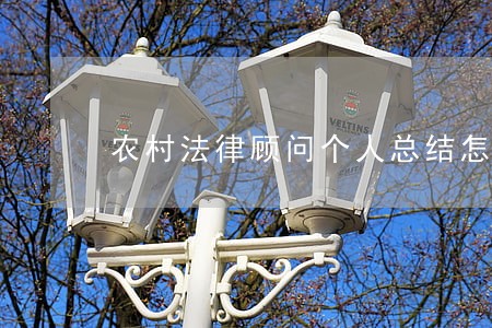 农村法律顾问个人总结怎么写 农村法律顾问个人总结怎么写