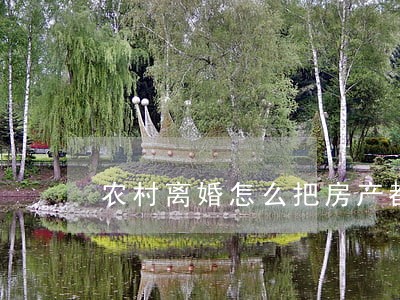 农村离婚怎么把房产都给孩子