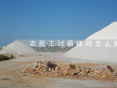 农民工讨薪律师怎么处理 农民工讨薪律师怎么处理