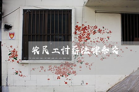 农民工讨薪法律条文