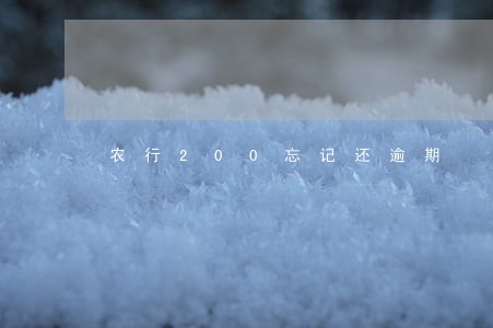 农行200忘记还逾期 农行200忘记还逾期