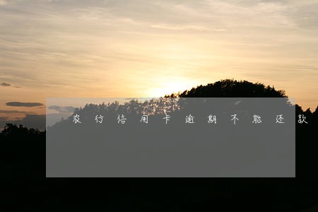 农行信用卡逾期不能还款 农行信用卡逾期不能还款