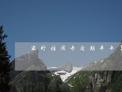 农行信用卡逾期半年了怎么办 农行信用卡逾期半年了怎么办