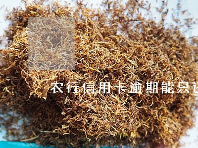 农行信用卡逾期能只还本金么 农行信用卡逾期能只还本金么