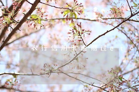 农行信用卡逾期过etc还能用吗 农行信用卡逾期过etc还能用吗