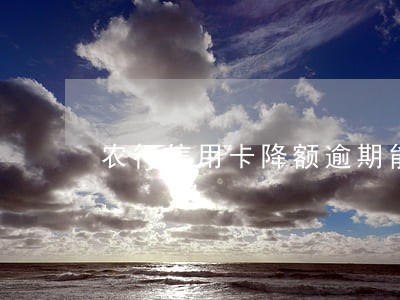 农行信用卡降额逾期能分期吗