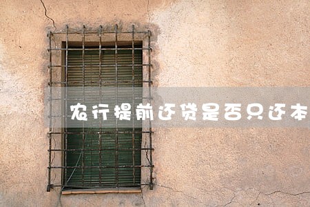 农行提前还贷是否只还本金 农行提前还贷是否只还本金