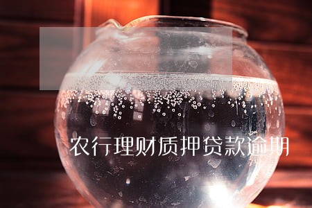 农行理财质押贷款逾期 农行理财质押贷款逾期