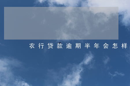 农行贷款逾期半年会怎样 农行贷款逾期半年会怎样