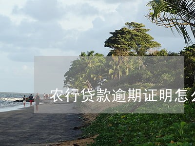 农行贷款逾期证明怎么开 农行贷款逾期证明怎么开
