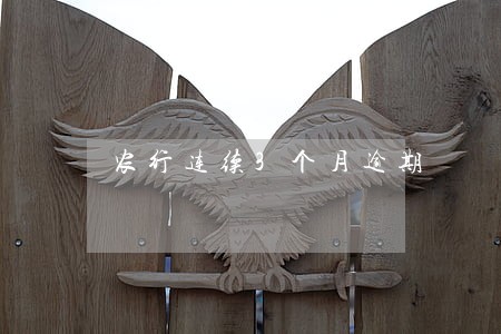 农行连续3个月逾期 农行连续3个月逾期