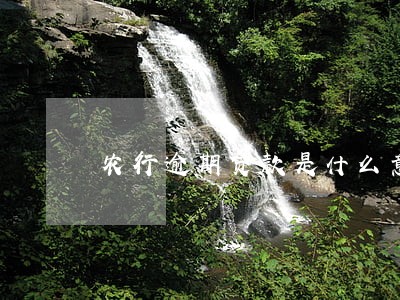 农行逾期贷款是什么意思 农行逾期贷款是什么意思