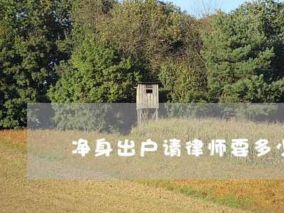 净身出户请律师要多少钱 净身出户请律师要多少钱