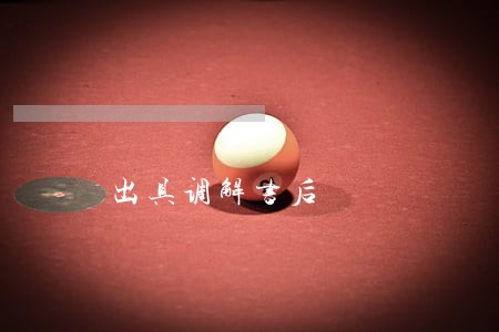 出具调解书后