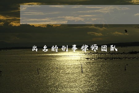 出名的刑事律师团队 出名的刑事律师团队