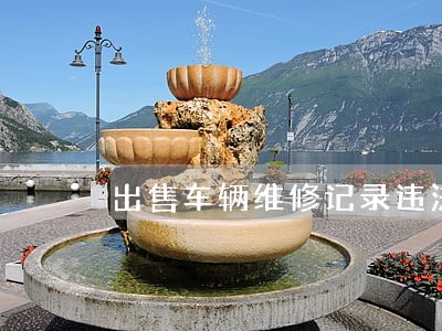 出售车辆维修记录违法吗 出售车辆维修记录违法吗