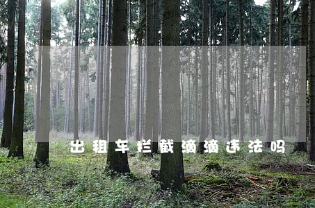 出租车拦截滴滴违法吗