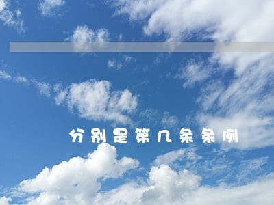 分别是第几条条例