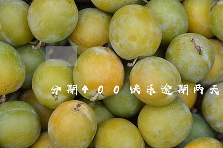 分期400快乐逾期两天多少钱 分期400快乐逾期两天多少钱