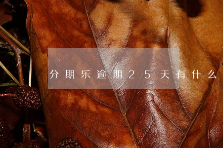 分期乐逾期25天有什么后果