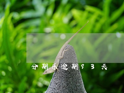 分期乐逾期93天 分期乐逾期93天