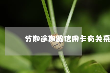 分期逾期跟信用卡有关系吗 分期逾期跟信用卡有关系吗