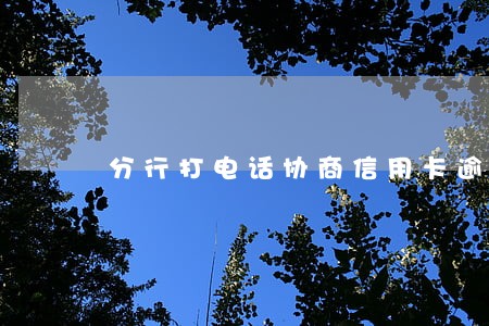 分行打电话协商信用卡逾期