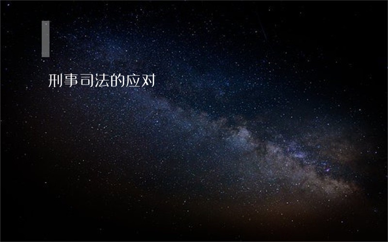 刑事司法的应对