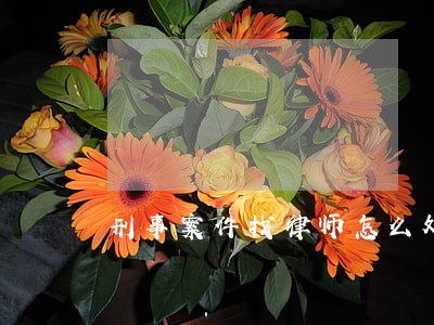 刑事案件找律师怎么处理 刑事案件找律师怎么处理