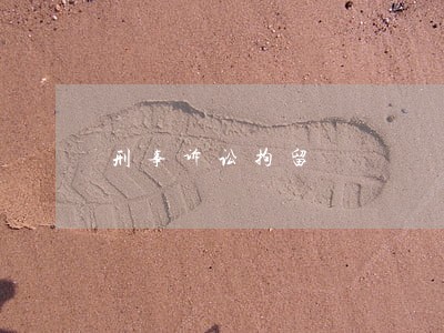 刑事诉讼拘留 刑事诉讼拘留