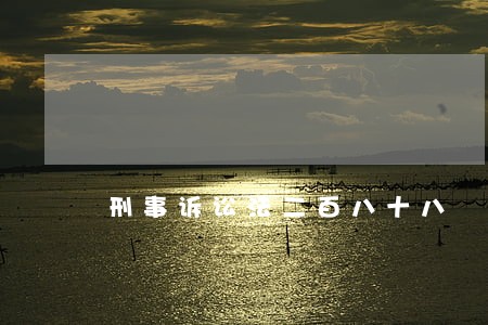刑事诉讼法二百八十八