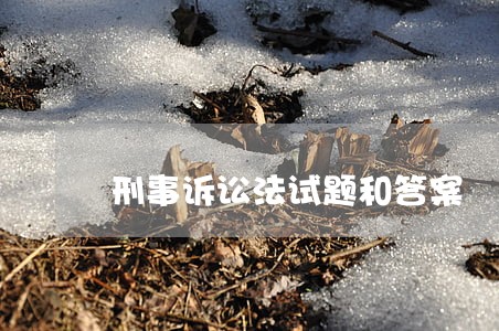 刑事诉讼法试题和答案 刑事诉讼法试题和答案
